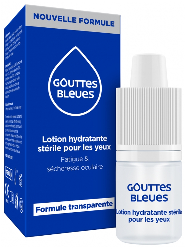 Omega pharma gouttes bleues lotion hydratante stérile yeux